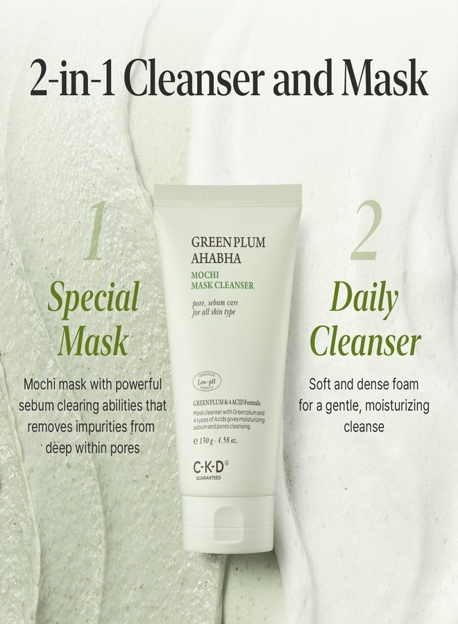 CKD Guaranteed CKD Green Plum AHA·BHA Clay Mask Cleanser - All in One, Korean Face Wash + Makeup Remover + Gentle Scrub with Controls Sebum, Tightens Pores, Removes Blackheads. All Skin Types. 4.58 oz - Image 5